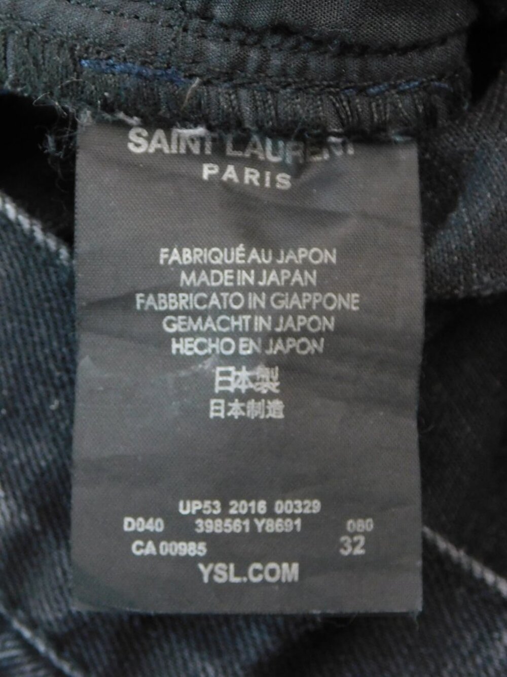 Saint Laurent D02 M/SK-LW Skinny Jeans | Black Washed | Zipper Pull Missing | 32 - Picture 7 of 10